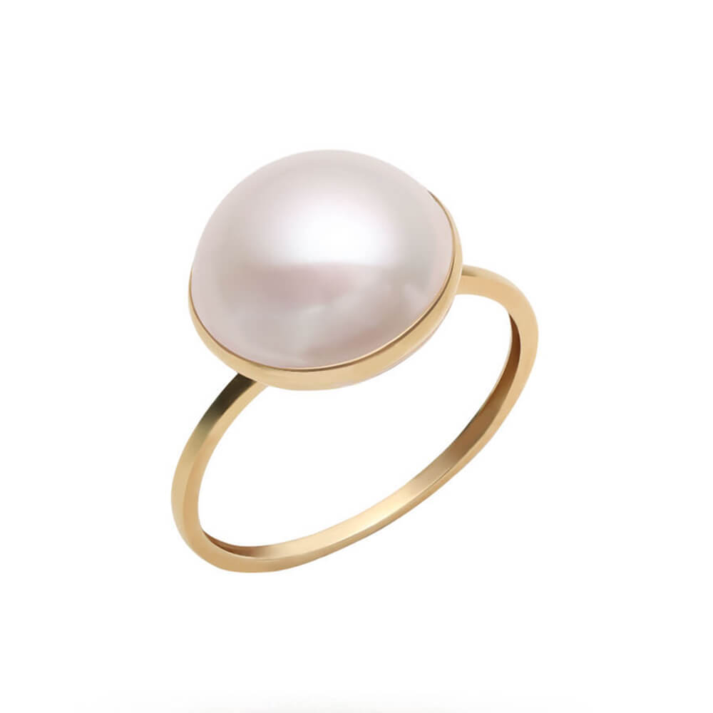 最も 割引 White Quality AAA Ring- Pearl Mabe 邦楽